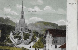 LUNGERN → Hauptstrasse Bei Der Kirche Mit Fussgängern 1904 - Lungern