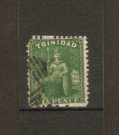 TRINIDAD 1863 - 1880 6d DEEP GREEN  SG 72a PERF 12½ FINE USED Cat £9.50 - Trinidad & Tobago (...-1961)
