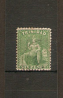 TRINIDAD 1863 - 1880 6d YELLOW-GREEN  SG 72b PERF 12½ VERY FINE USED Cat £6 - Trinidad & Tobago (...-1961)