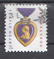 USA 2014 Mi Nr ???? Purple Heart Met Jaartal 2014 Forever - Used Stamps