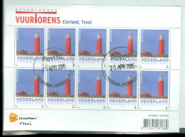 NEDERLAND 2014 * VUURTOREN BLOK VAN 10 * ARCHITECTUUR EIERLAND TEXEL LIGHTHOUSE ARCHITECTURE LEUCHTTURM LES PHARES - Used Stamps