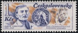 Czechoslovakia / Stamps (1987) 2823: Day Of Czechoslovak Postage Stamps; PRAGA; Jakub Obrovsky (1882-1949) Cz. Engraver - Grabados