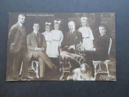 AK 1913 Sachsens Königsfamile. Gruppenfoto / Kollage Mit Hund. Original Und Verlag C.A. Maschke Dresden - Königshäuser