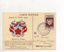 France Carte Premier Jour Du 9 Décembre 1944 Journée Du Timbre Le Havre - ....-1949