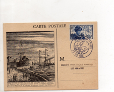 France Carte Premier Jour Du 13 Octobre 1945 Journée Du Timbre Le Havre - ....-1949