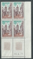 France  N° 1685 XX Riquewihr, En Bloc De 4 Coin Daté Du  16 . 4 . 71 ;  1 Trait Sans Charnière, TB - 1970-1979