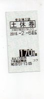 REF 6 : Ticket De Métro Subway 170 Yen Yens Vert JAPON JAPAN TOKYO - Mundo