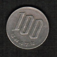 JAPAN   100 YEN 1972 (SHOWA 47) (Y # 82) - Japon