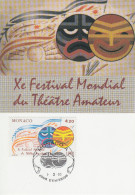 Carte Maximum  1er  Jour   MONACO   10éme  Festival   Mondial   De   THEATRE   Amateur   1993 - Theater