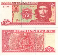 CUBA  3  Pesos   "Che Guevara"    P127a    2004    UNC - Cuba