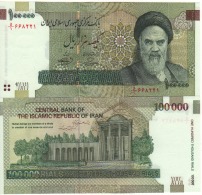 IRAN  100'000  Rials   P151    " Khomeini "   2010  UNC - Iran