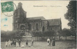 Oise : Montjavoult, L'Eglise Et La Place, Belle Animation - Montjavoult