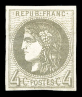 * N°41B, 4c Gris Rep 2, Frais, TTB (certificat)    Qualité : *    Cote : 400 Euros - 1870 Ausgabe Bordeaux