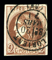 O N°40Bc, 2c Chocolat Foncé, Infime Pelurage, Très Jolie Couleur, SUPERBE PRESENTATION, RARE... - 1870 Ausgabe Bordeaux