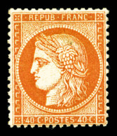 * N°38, 40c Orange, Frais, TB (signé Scheller/certificat)    Qualité : *    Cote : 725 Euros - 1870 Siège De Paris