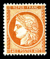 ** N°38, 40c Orange, Fraîcheur Postale, SUP (signé Brun/certificat)    Qualité : ** - 1870 Beleg Van Parijs