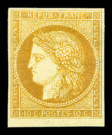 * N°36c, Granet, 10c Bistre-jaune Non Dentelé, TB    Qualité : *    Cote : 450 Euros - 1870 Siège De Paris