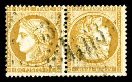 O N°36b, 10c Bistre-jaune En Paire Tête-bêche Horizontale, TTB (signé... - 1870 Beleg Van Parijs