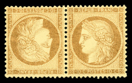 * N°36b, 10c Bistre-jaune En Paire Tête-bêche Horizontale, Très Bon Centrage, TB... - 1870 Siège De Paris