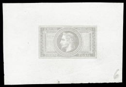 (*) N°33, 5 Francs, épreuve Terminée Sans La Valeur En Gris-clair Sur Chine, R.R.R Et SUP... - 1863-1870 Napoleon III Gelauwerd