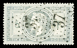 O N°33, 5F Violet-gris, Oblitération étoile '37' Légère, Très Bon Centrage,... - 1863-1870 Napoléon III. Laure
