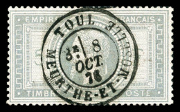 O N°33, 5F Violet-gris, Oblitération Càd Du 8 Oct 76 De Toul, PIECE CHOISIE, SUPERBE... - 1863-1870 Napoléon III. Laure