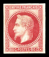 * N°32b, 80c Rose, Impression Fine De Rothschild Non Dentelé, Frais, TB (signé Brun/certificat)  ... - 1863-1870 Napoléon III Lauré