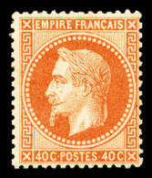 * N°31, 40c Orange, Frais, TTB (signé Brun/certificat)    Qualité : *    Cote : 1600 Euros - 1863-1870 Napoléon III Lauré