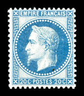 ** N°29A, 20c Bleu Type I, Fraîcheur Postale, TTB (certificat)    Qualité : ** - 1862 Napoleon III