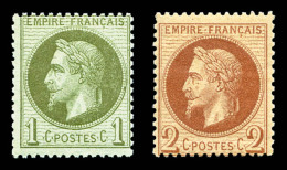 ** N°25/26, 1c Bronze Et 2c Rouge-brun, TTB    Qualité : ** - 1862 Napoleon III