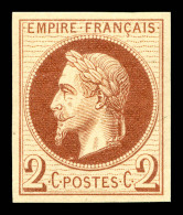 ** N°26Af, 2c Brun Non Dentelé, Impression De Rothschild, SUP (certificat)    Qualité : ** - 1862 Napoleon III