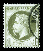 O N°25b, 1c Bronze, Variété 'à La Cigarette', Jolie Pièce, SUP (certificat)   ... - 1863-1870 Napoléon III. Laure