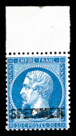 ** N°22d, 20c Bleu: Double Surcharge 'SPECIMEN', Haut De Feuille, FRAÎCHEUR POSTALE, SUP (signé... - 1862 Napoleon III