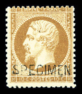 ** N°21c, 10c Bistre Surchargé 'SPÉCIMEN', Fraîcheur Postale, TTB (signé/certificat)... - 1853-1860 Napoléon III