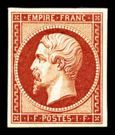 * N°18d, 1F Carmin, Impression De 1862, , SUP (certificat)    Qualité : *    Cote : 2400 Euros - 1853-1860 Napoléon III.