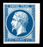 ** N°15c, 25c Bleu, Impression De 1862, Petit Bord De Feuille Latéral, FRAÎCHEUR POSTALE, SUP... - 1853-1860 Napoléon III.