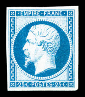 (*) N°15, Empire, 25c Bleu, Infime Pelurage, TB (signé Calves/certificat)    Qualité : (*)   ... - 1853-1860 Napoléon III