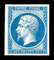 ** N°14B, 20c Bleu Type II, Fraîcheur Postale, SUP (certificat)    Qualité : ** - 1853-1860 Napoleon III