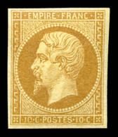 ** N°13B, 10c Brun-clair Type II, Fraîcheur Postale, SUP (certificat)    Qualité : ** - 1853-1860 Napoleon III