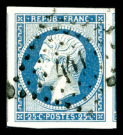 O N°10, 25c Bleu, Deux Voisins, SUPERBE    Qualité : O - 1852 Louis-Napoléon