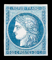 * N°8b, Non émis, 20c Bleu Sur Azuré, Jolie Pièce, Frais Et SUP (signé/certificat) ... - 1849-1850 Ceres