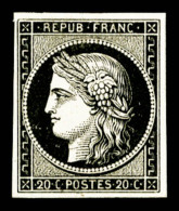(*) N°3, 20c Noir Sur Jaune, TB    Qualité : (*)    Cote : 200 Euros - 1849-1850 Ceres