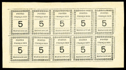 (*) N°8a, 5c Noir Sur Vert En Feuillet Complet De 10 Timbres, Très Jolie Pièce, SUP (certificat) ... - Ungebraucht