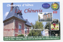 CPM Publicitaire Non Postable Hôtel "Chambres D'Hôtes Les Chènevis" Jouy-le-Moutier - Cergy-Pontoise - Val D'Oise - Jouy Le Moutier