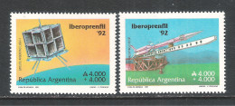 ARGENTINA - 1991 - 2 VALORI NUOVI STL DEDICATI ALLA ESPOSIZIONE FILATELICA INT.LE IBEROPRENFIL 92- IN OTTIME CONDIZIONI. - Ungebraucht