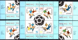 Fußball-WM Mexico 1970 Rumänien 2846/9+Block 75 O 10€ Sport Spielszenen Bloque Hojita Hb Bloc Ms Soccer Sheet Bf ROMANIA - 1970 – Mexico