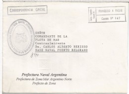 ARGENTINA CORREO OFICIAL NAVAL PREFECTURA ZONA MAR ARGENTINO NORTE - Oficiales