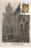 TARRAGONA MONASTERIO DE SANTES CREUS MAXIMA CON TUSELLO MAT TURISTICO BORROSO SOBRE POSTAL ANTIGUA - Abadías Y Monasterios