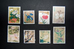 Japan - 1993 To 1994 Seasonal Flowers - 8 Stamps Oblitérés / Used - Gebraucht