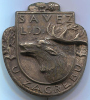 ARCHERY / SHOOTING - Jager Caccia, Hunting Federation Of NDH, Croatia, Vintage Pin, Badge, About 1941. 35x35mm - Bogenschiessen